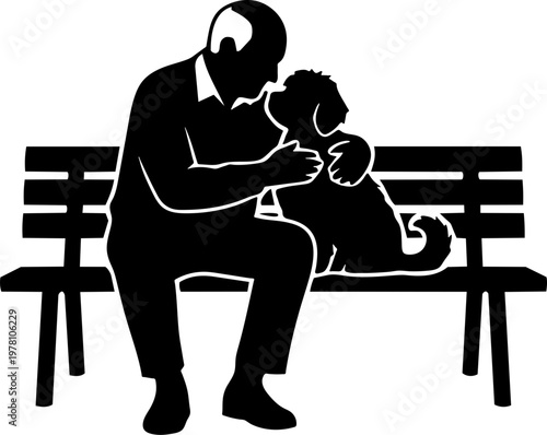 Pet therapy session minimalist illustration