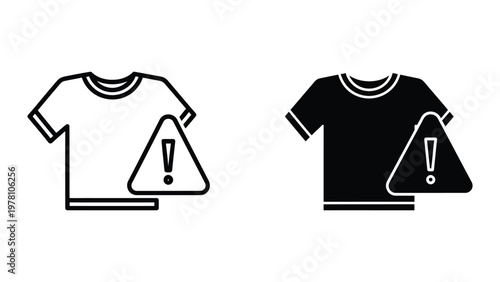 Comparison of t-shirts with and without caution warnings on tags