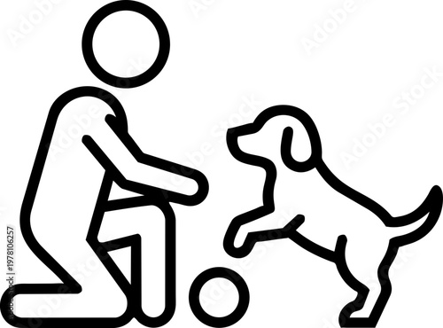 Pet therapy session minimalist illustration