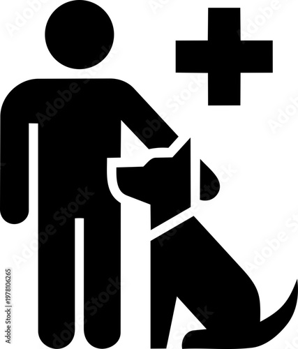 Pet therapy session minimalist illustration