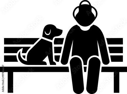 Pet therapy session minimalist illustration