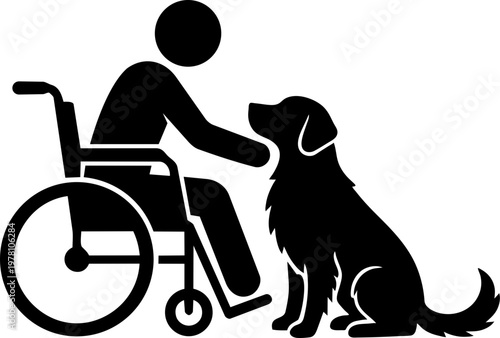 Pet therapy session minimalist illustration