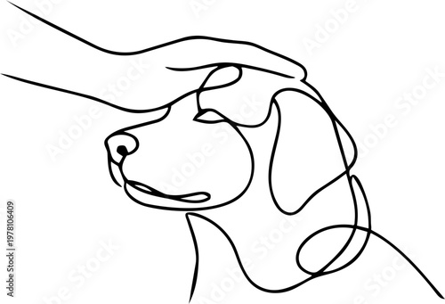 Pet therapy session minimalist illustration
