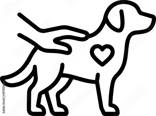 Pet therapy session minimalist illustration