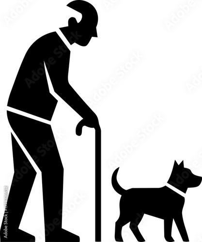 Pet therapy session minimalist illustration