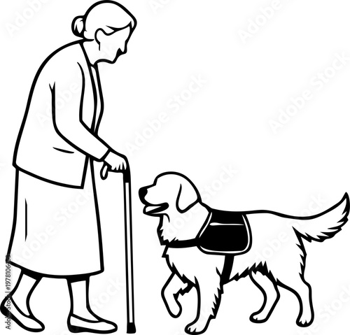 Pet therapy session minimalist illustration