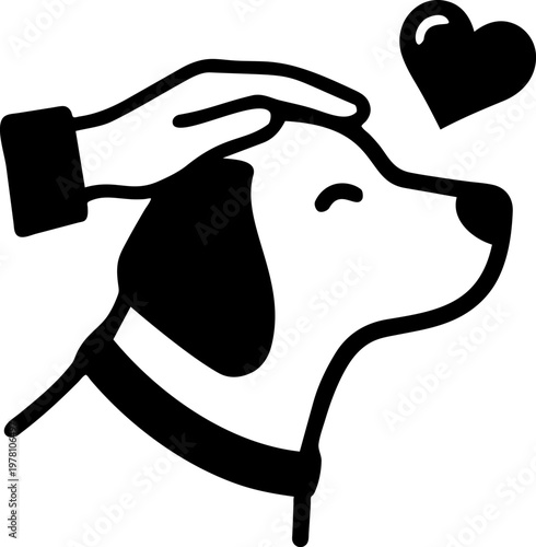 Pet therapy session minimalist illustration