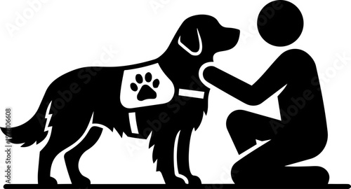 Pet therapy session minimalist illustration