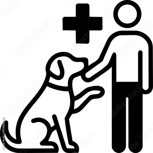 Pet therapy session minimalist illustration