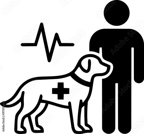 Pet therapy session minimalist illustration