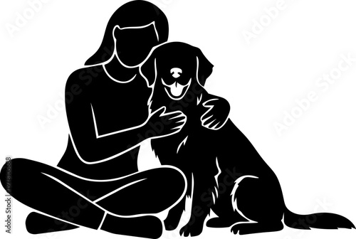 Pet therapy session minimalist illustration