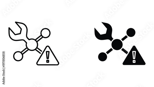 Contrast between active and inactive system status icons with wrench tools