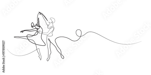 single line dance couple.continuous line drawing of male and female dancers performing for cultural dance festival.traditional performance concept.one line vector illustration.