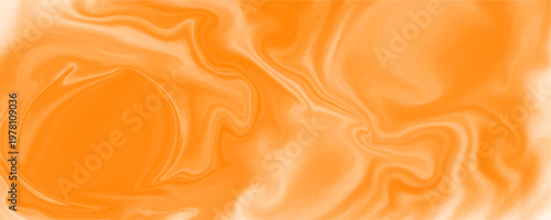 Intense orange marble texture contains monochrome fluid swirl. This vibrant backdrop is for summer branding projects.