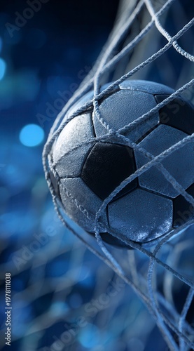 Soccer ball secured in the net marks a critical goal during the World Cup 2026 in Mexico, USA, and Canada.