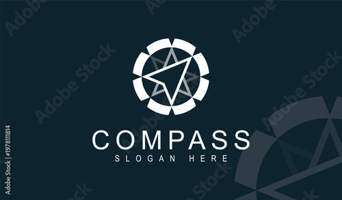 Compass logo design with modern graphic illustration style