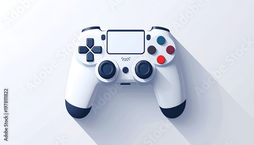 White PlayStation controller with directional pad triggers and buttons for gaming
