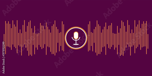 Abstract illustration with voice recording microphone wave for concept design. Future technology concept. Stock image. eps 10