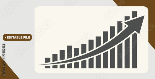 Graph diagram up icon, business growth success chart with arrow, business bar sign, profit growing symbol, progress bar symbol, growing graph icons – stock vector