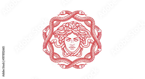 Medusa Gorgon Head with Snakes Emblem