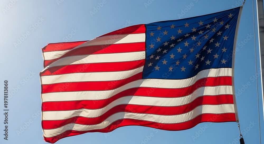 Fototapeta premium Vibrant american flag waving on 4th of july celebrations across united states