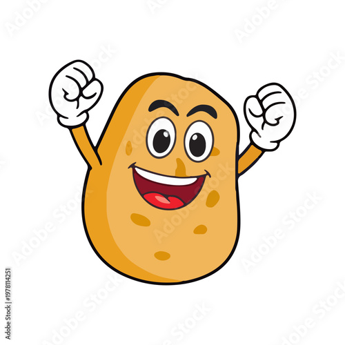 Happy Cartoon Potato Character