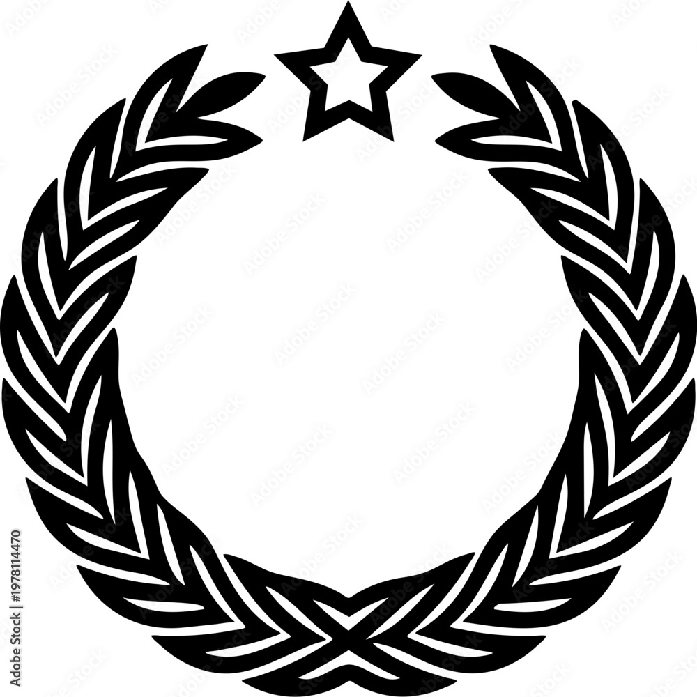 Obraz premium Laurel wreath victory icon for award and achievement