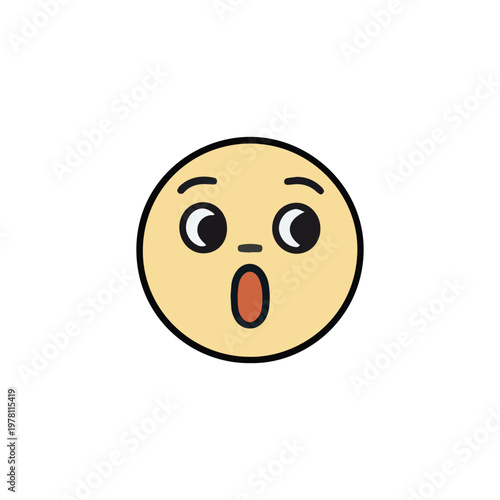 Surprised Cartoon Face Emoji Icon