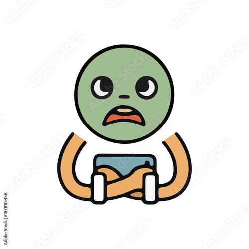 Confused Person Using Digital Tablet