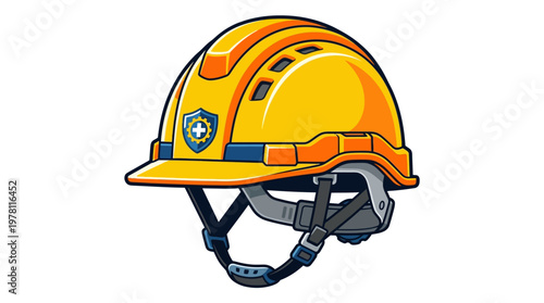 Yellow Safety Hard Hat Helmet.