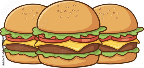 Fast Food Burger Illustration