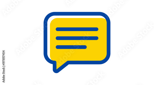 Yellow speech bubble icon symbol.
