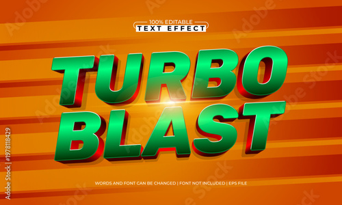 Turbo Blast Editable Text Effect - Fast Motion Dynamic Typography for Racing and Action Design