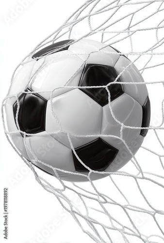 A classic black and white soccer ball finds the back of the net, marking a crucial goal during the World Cup 2026. This winning moment ignites celebration in Mexico, USA, and Canada.