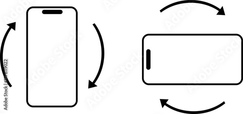 Rotate smartphone icon. Device rotation symbol. Rotate horizontal and vertical Mobile phone. Turn your device. Rotate smartphone, icon vector illustration for web site or mobile app