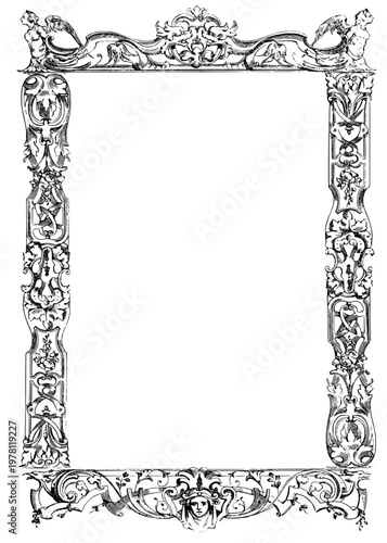 Black decorative floral border design