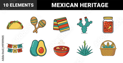 Mexican Heritage Cultural Graphic Set