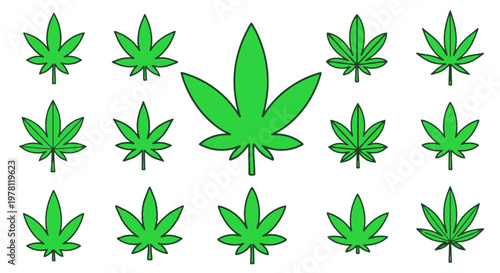 Green Marijuana Leaves Pattern, Cannabis Symbol Background