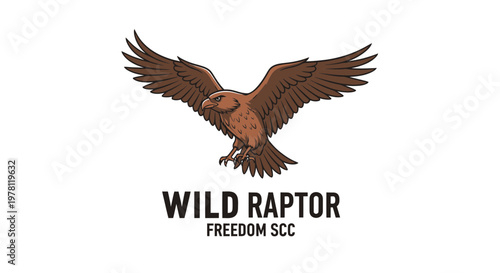 Majestic Wild Raptor Bird of Prey in Flight with Wings Spread Wide