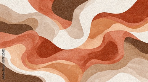 Seamless abstract earthy pattern with warm tones and fluid shapes