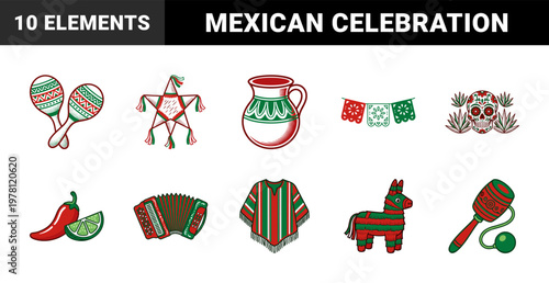 Mexican Celebration Folk Art Asset Sheet