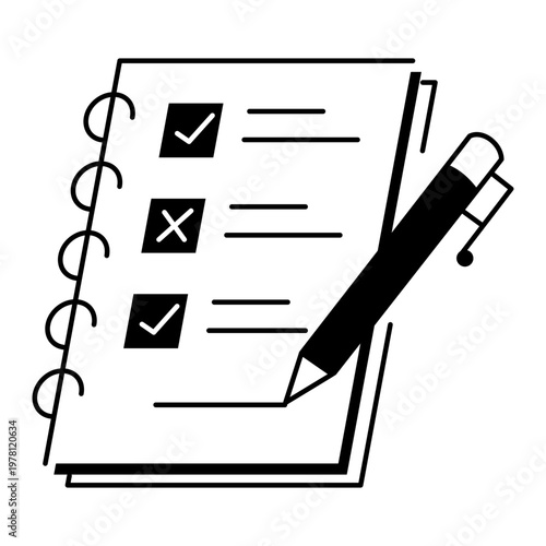 A linear style icon representing task checklist
