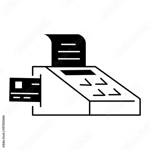 An outline style icon depicting pos terminal 

