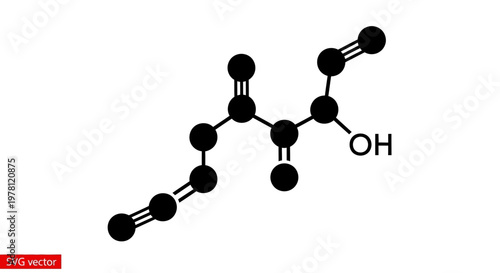 Chemical Structure of Citric Acid Molecule, Organic Chemistry Formula