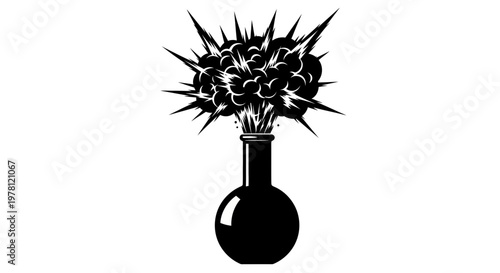 Exploding Chemical Flask, Science Experiment Blast, Abstract Energy Burst