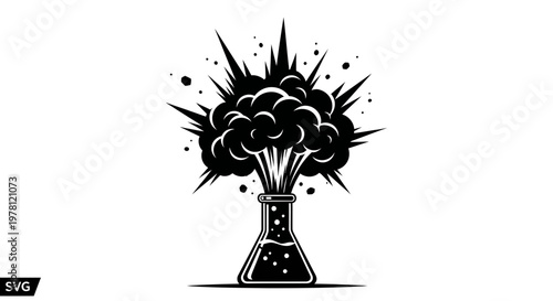 Explosion from Flask - Science Experiment Danger Symbol