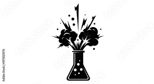 Explosion from Laboratory Flask, Science Experiment, Chemical Reaction
