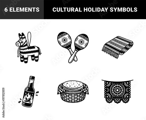 Mexican Fiesta Celebration Graphic Elements