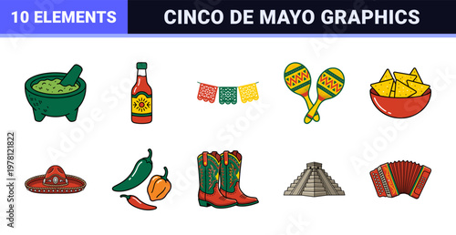 Mexican Festival Celebration Graphic Asset Sheet