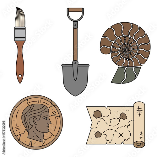 Archaeological tools and artifacts a collection of historical discoveries